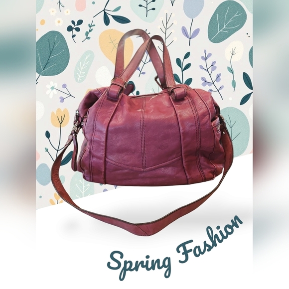 b. makowsky Handbags - B. Makowsky Vintage Mauve Hobo Slouchy 12" x 16" Leopard Lined Purse Large